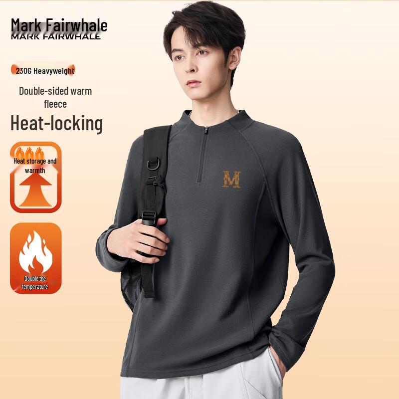Mark Fairwhale Men s Double-Sided Fleece Half-Zip T-Shirt M