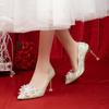 New Crystal Wedding Shoes for Women, Bridal Shoes, Wedding Show, Hefu, Two Wear High Heels, Women's Pumps
