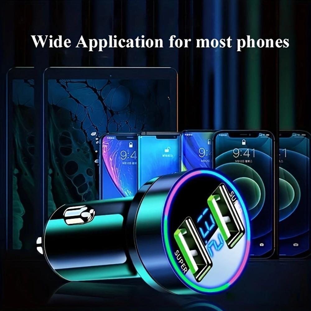 Dual-Port-USB-Autoladegerät, 240 W, superschnell ladender Fahrzeugadapter mit Spannungsüberwachung für iPhone, Samsung, Huawei, Oneplus, Oppo