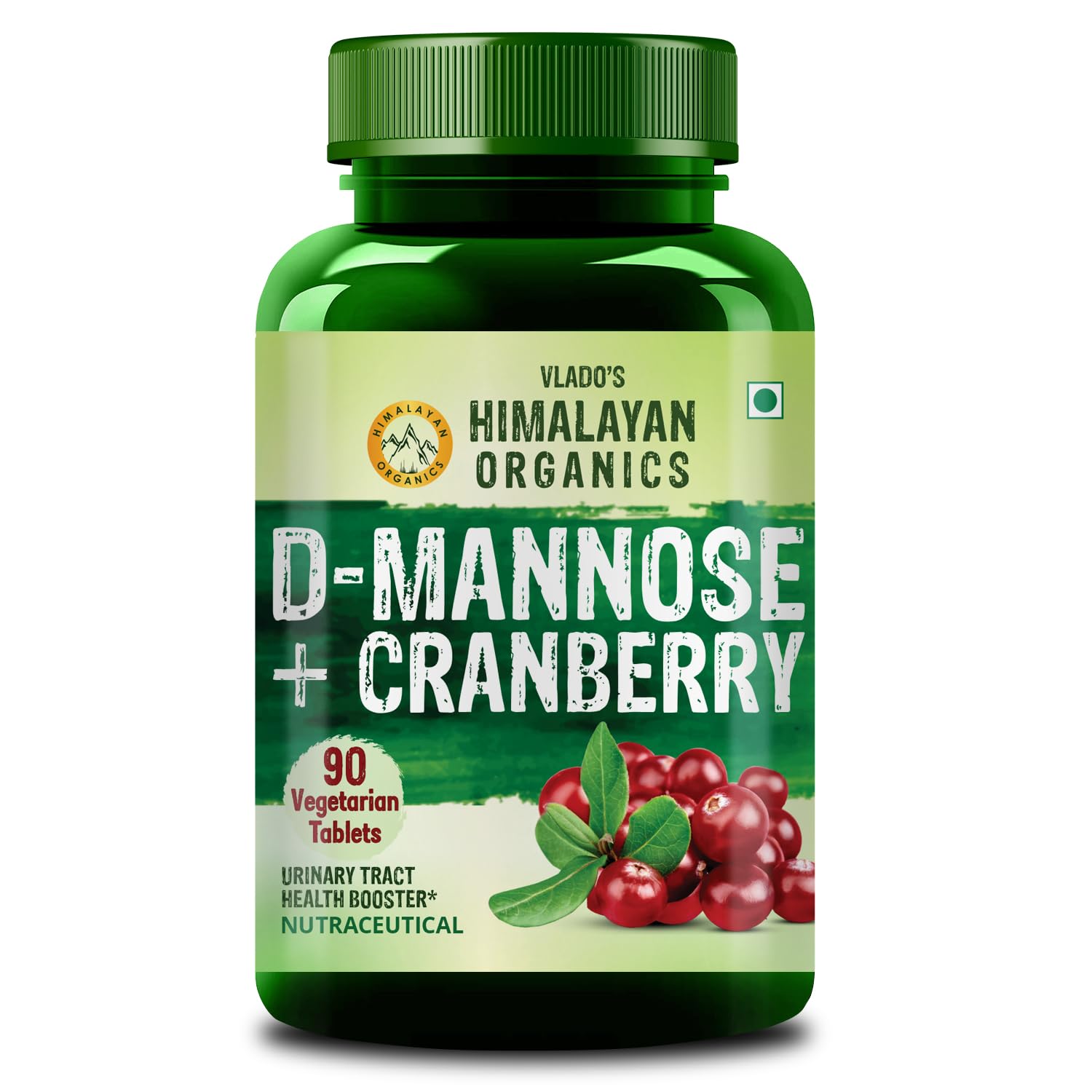 

Vlado’s Himalayan Organics D-Mannose Cranberry Supplement 90 Tablets for Urinary Tract Support and Antioxidant Health