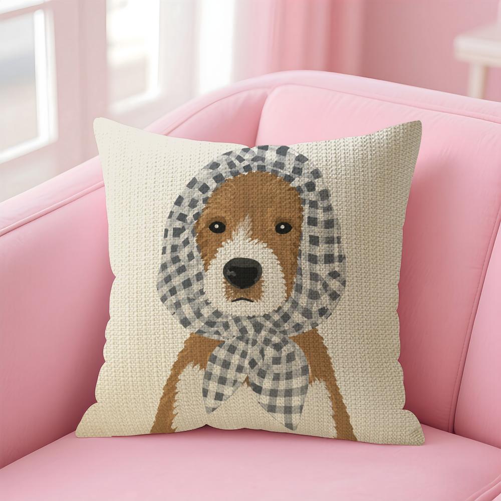 Cute Nordic Dinosaur Cushion Cover Natural Linen Organic Fabric DoubleSided Printing Sofa Home Decor Gift Pillow Case