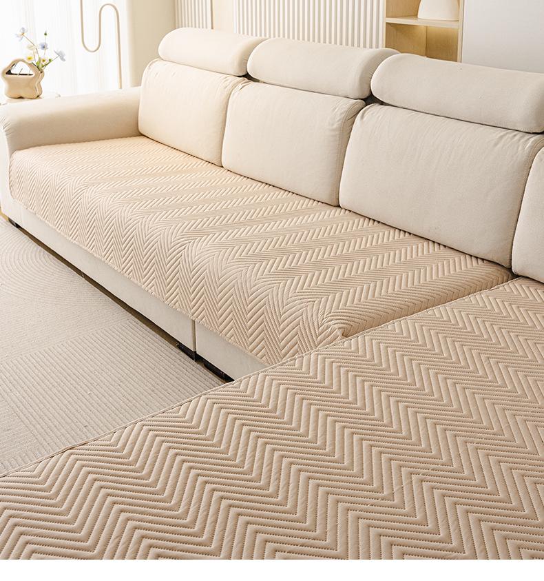 2026 New Autumn/Winter Non-Slip Waterproof Sofa Cover - Simple Style, Thick Brushed Fabric