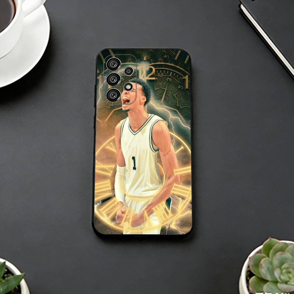 Sports Basketball Victor Wembanyama Phone Case For Samsung S25,S24,S21,S22,S23,S30,Ultra,S20,Plus,Fe,Soft Silicone Black Cover