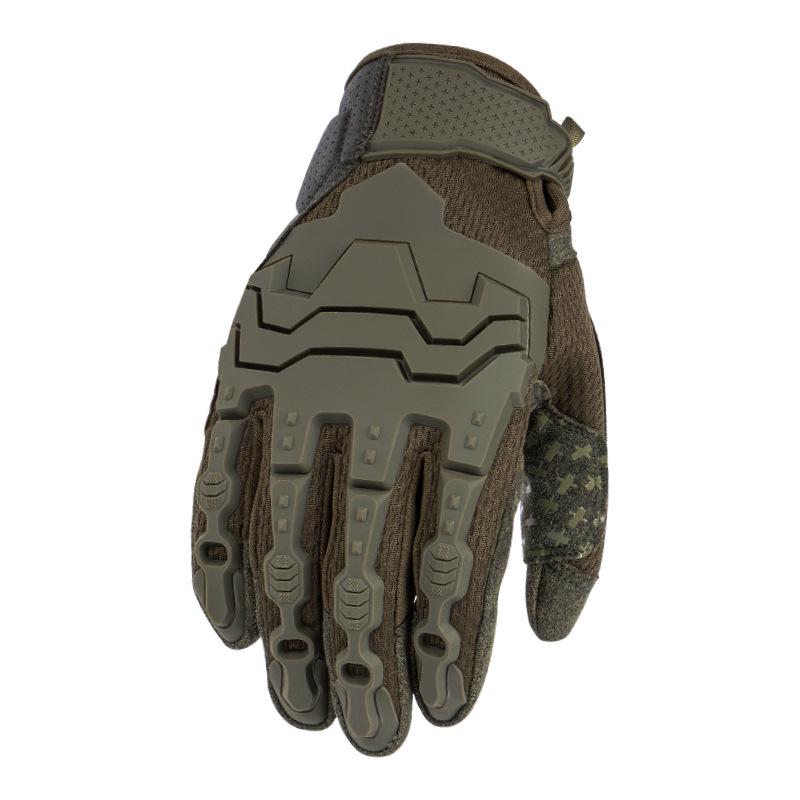 

Full-Finger Tactical Gloves for Outdoor Sports: Wear-Resistant, Touchscreen Compatible, Ideal for Cycling, Climbing, Off-Road, Military Use. Large зелений