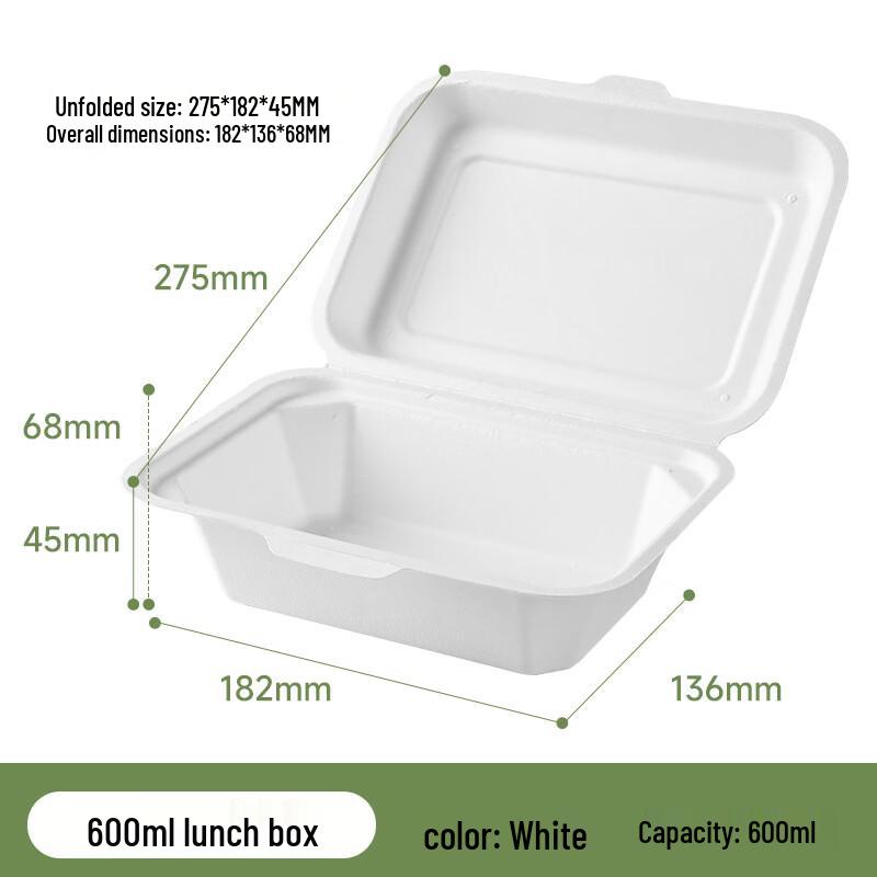 Disposable Sugarcane Pulp Food Containers