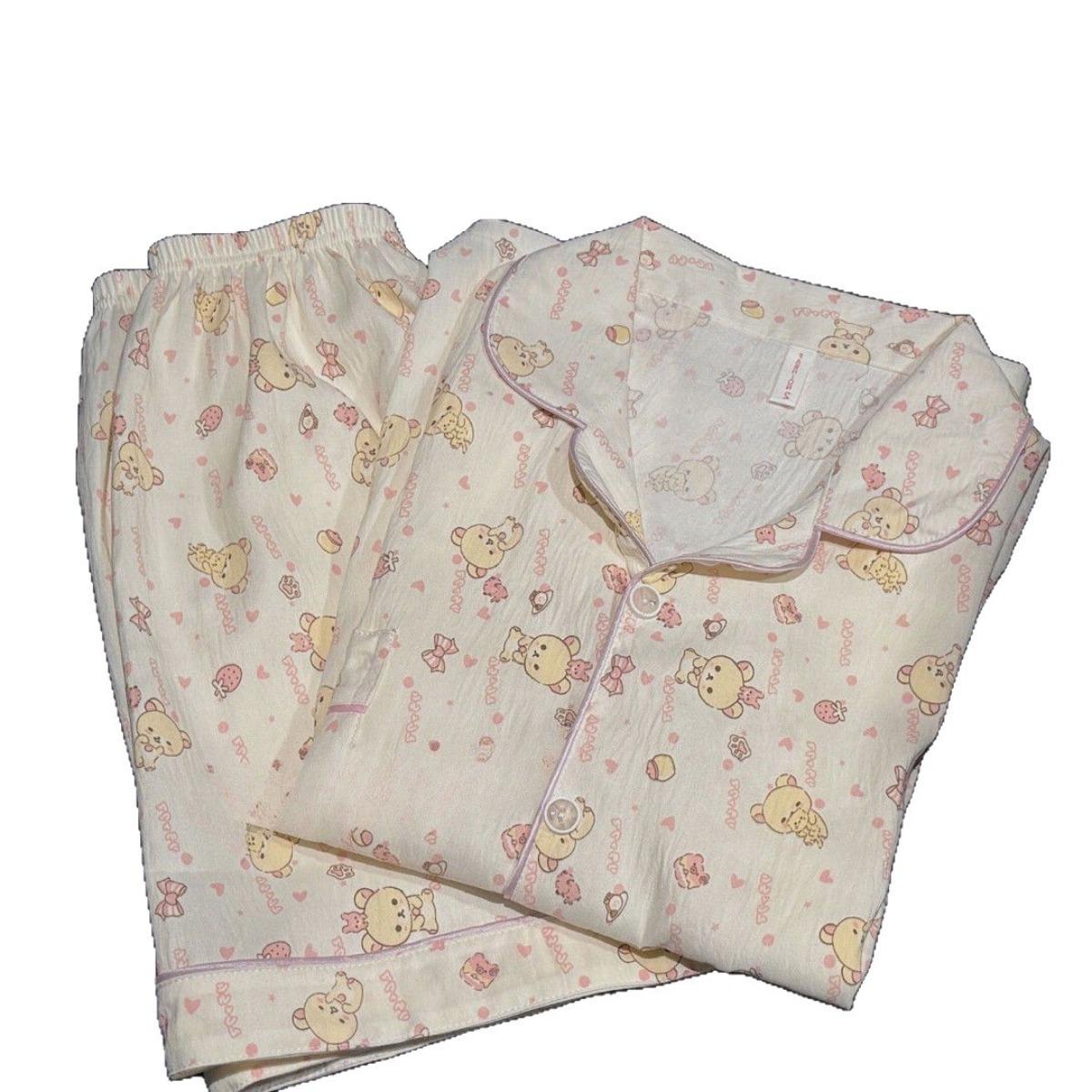 

Popular Women s Summer 2-piece Pajamas, New Short Sleeved Shorts, Pants, Plus Size Outdoor Cute Cartoon Sweet Home Suit Set M рожевий