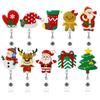 Snowman Elk Christmas Badge Reel Santa Claus ID Card Holder  Doctor Student