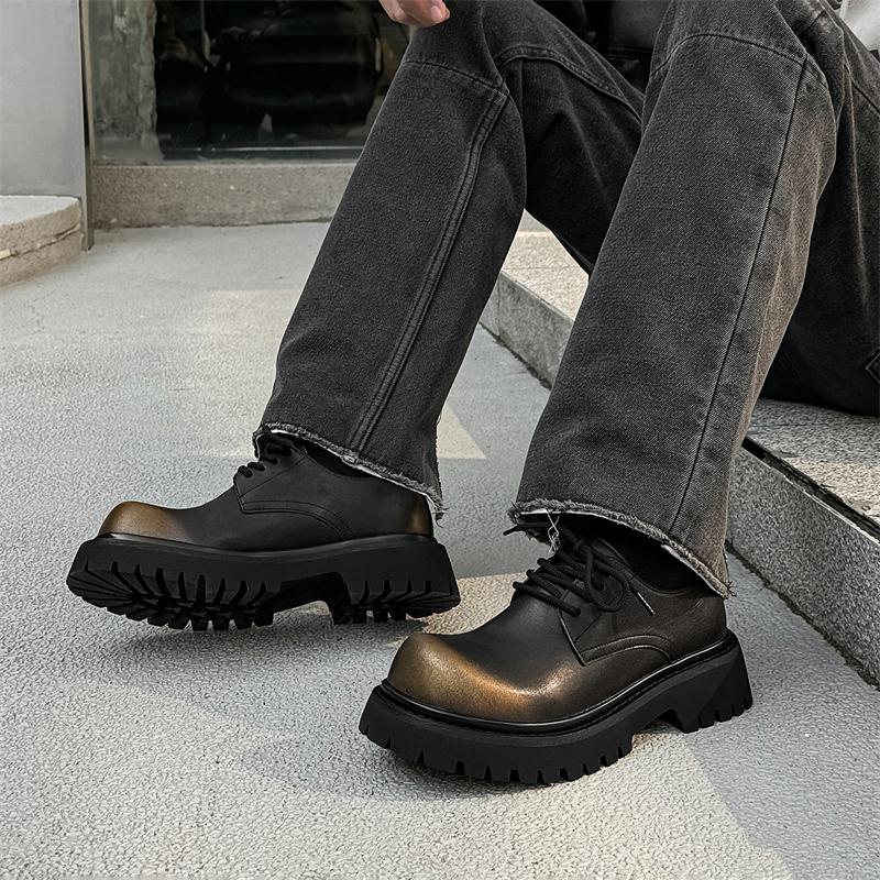 Fashion Leather Shoes For Man Genuine Leather Big Size Shoes High Quality Designer Formal Platform Casual Shoes Fashion Business