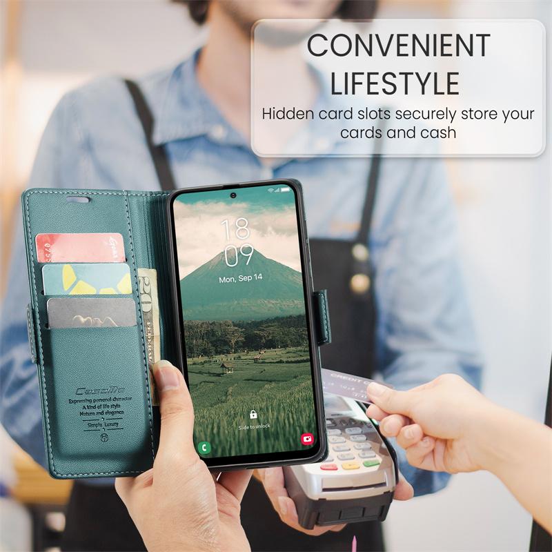 CaseMe Flip Leather Phone Case for Samsung Galaxy A57 5G A37 A17 A07 A56 A36 A26 A16 A55 A35 A25 A15 A54 A34 A24 A14 A73 A53 A13 A52 Wallet Card Cover