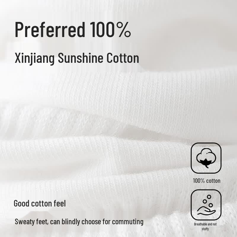 Women's 100% Cotton Antibacterial Mid-Calf Socks (6 Pairs)