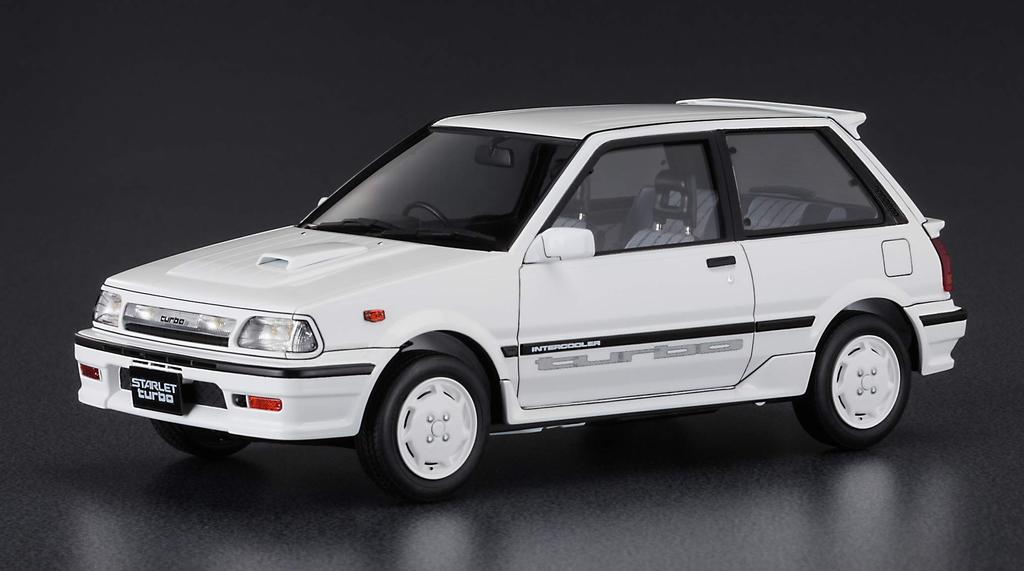 Hasegawa Historický vůz Toyota Starlet EP71 Turbo S, plastový model HC32, měřítko 1:24 (3 dveře)
