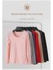 Women's Pure Cotton Long-Sleeve Thermal Sweater - Round Neck, Autumn/Winter Warm Top