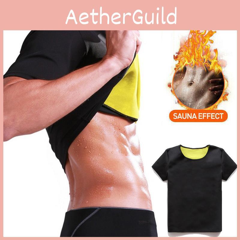 Mens Premium Neoprene Sauna Tshirt For Body Shaping Waist Reduction And Enhanced Comfort