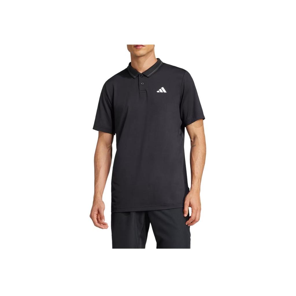 adidas Logo Polo Shirt Men Tops Black JF8424