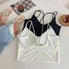 Breathable Seamless Ice Silk Summer Sling Top with Inner Pad and Beautiful Back Design