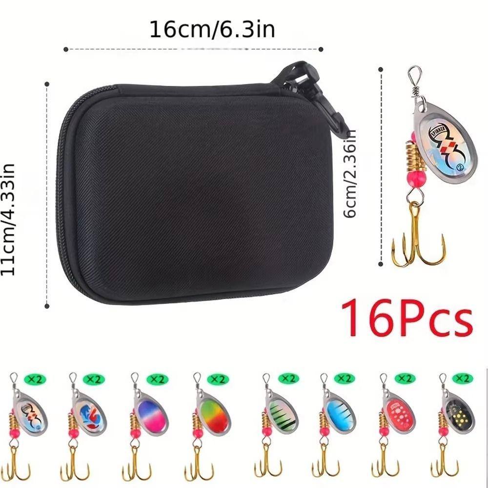Rotating Glitter Spinners Fishing Lure Artificial EVA Fishing Bag Pike Bass Trout