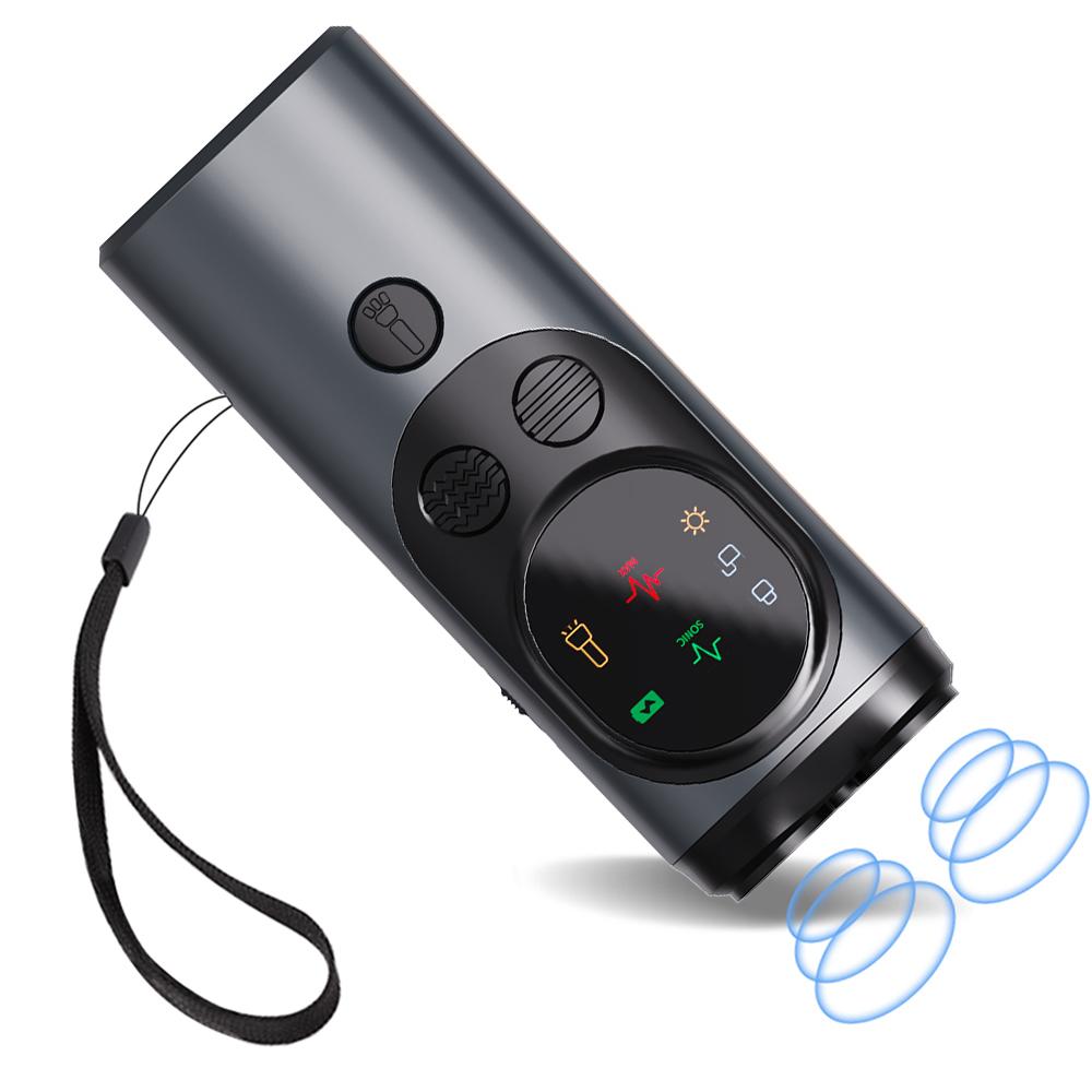 

New 3-Heads Dog Repeller Ultrasonic Deterrent with LED Flashlight Anti Barking Device Animals Pets Dog Trainer чёрный