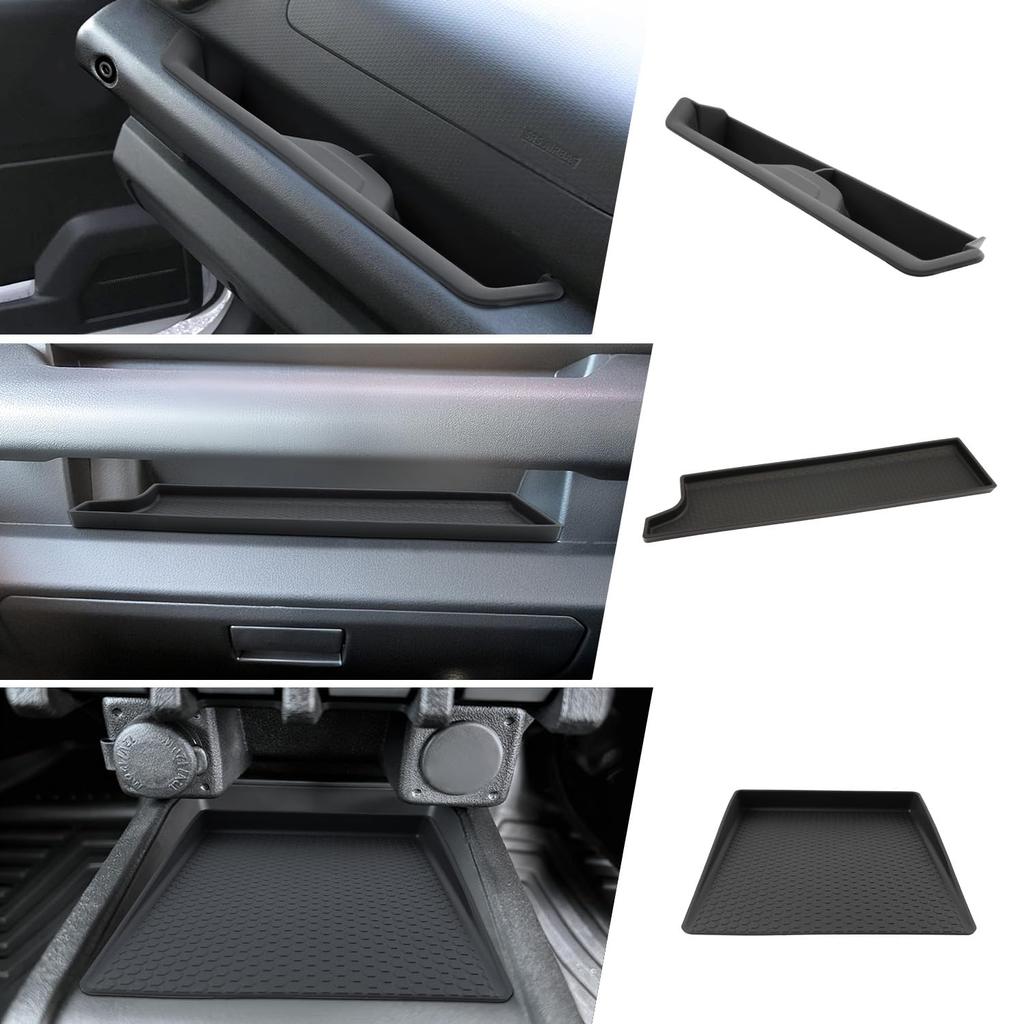 Coleya Set Silicone Console Tray Mat for Suzuki Jimny Nomad JC74 Open Tray Mat Easy Scratch Car Accessory 3-Piece (5-door) 2024~ - (Upper/Lower) -
