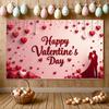 Backdrop Hearts Delightful Red Couples Photography backdrop Beautiful Love banner for Celebration