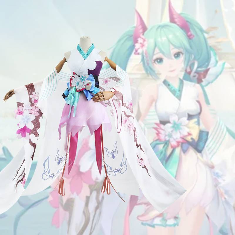 Onmyoji Hatsune Miku Cosplay Costume Cos Outfit Dress Polyester Women Games