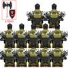 11Pcs Medieval Stormwind Soldiers Golden Knights Building Blocks Accessories Helmet Sword Weapons Action Figures Kids Toys Gifts