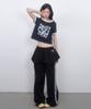 Lmr Layered Track Nylon Skirt Pants Black