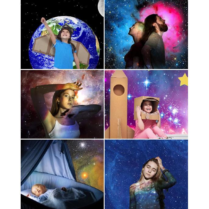 HD Astronaut Planetarium Projector, Galaxy Projector for Bedroom, HD Replaceable 13 Film Discs & Adjustable Focus Lens, Rocket Night Light, Timed