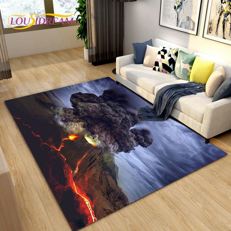 Volcanic Magma Series Area Rug Large,Carpet Rug for Living Room Bedroom Kitchen Doormat Decoration, Kids Play Non-slip Floor Mat