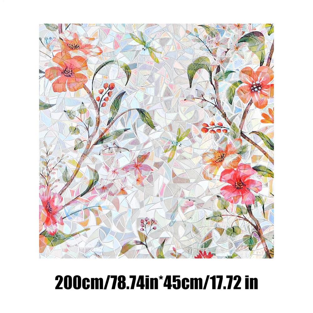 Static Window Privacy Film Decorative Non-Adhesive Cling Static Window Privacy Film For Home Apartment College Dorm Hotel