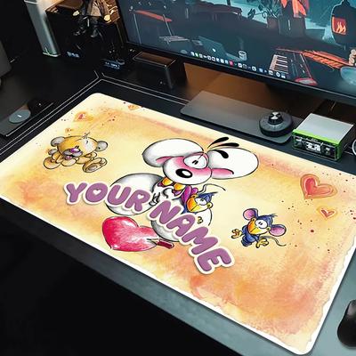 Tappetino per Mouse diddl con Nome Personalizzato Grande Cuscino per Tavolo da Gioco Antiscivolo Laptop Tablet Mousepad Grande Tappetino XXL Mini PC Playmat Con Bordo Bloccato_XIA