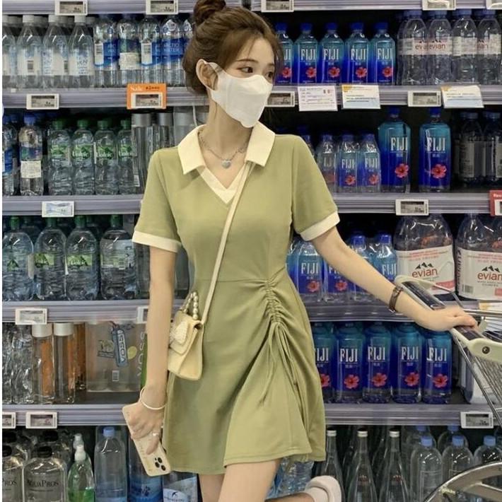 2025 Sommerkleid mit Kordelzug und kurzen Ärmeln im japanischen Stil für Damen