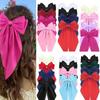 Women's Large Satin Ribbon Bow Hair Clip - Solid Color Headwear Accessory