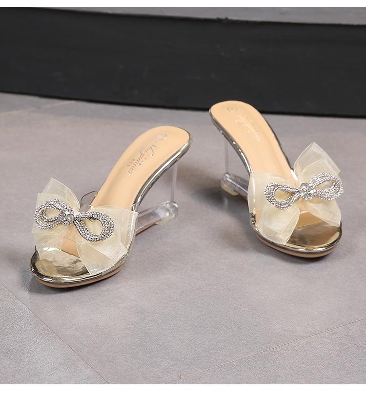 1098Series 6/8cm podpatek 2022 Spring Jelly klínové podpatky s Crystal Sexy Women Dámské sandály na show Party LFD