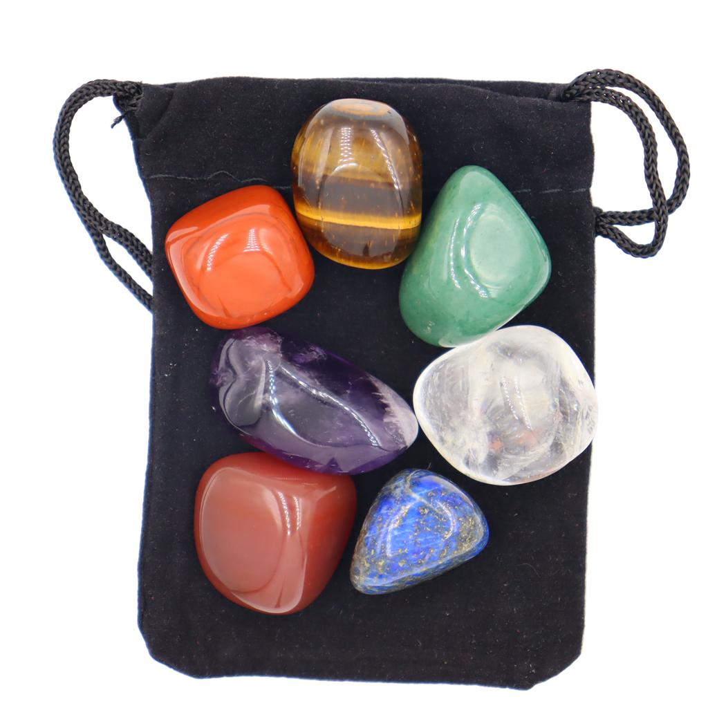 Natural Stone Set 7 Reiki Healing Stone Quartz Mineral Ornament Healing Gemstone Home Decoration Craft Stones Gifts