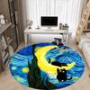 1pc Moon Cats Office Round Area Rug, Under Office Chairs Bedroom Living Room Home Decor, Room Deco, Available In Various Sizes