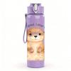 1PC Flower Baby Otter 750ml Color Plastic Sports Water Bottle Leakproof Flip Straw Lid Suitable for Sports Office Home Use