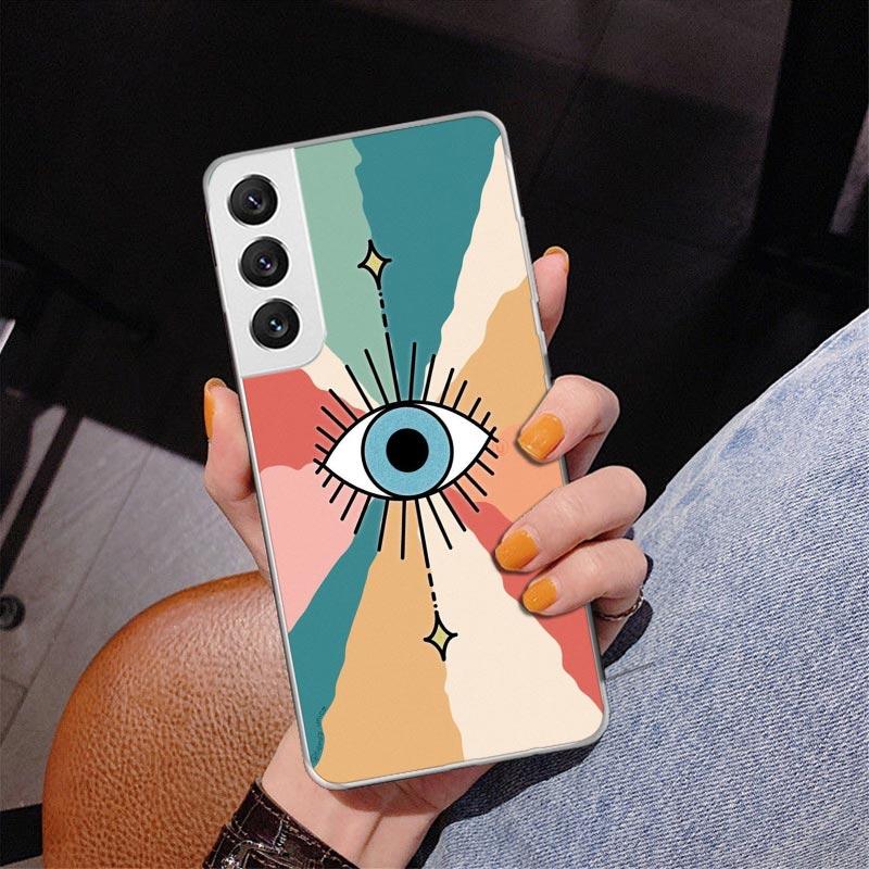 Glücksbringer Blauer Böser Blick Handyhülle für Samsung Galaxy S26 S25 Edge S23 S24 Ultra S22 Plus S21 S20 FE Einzigartige Abdeckung Weiche Hülle Galaxy