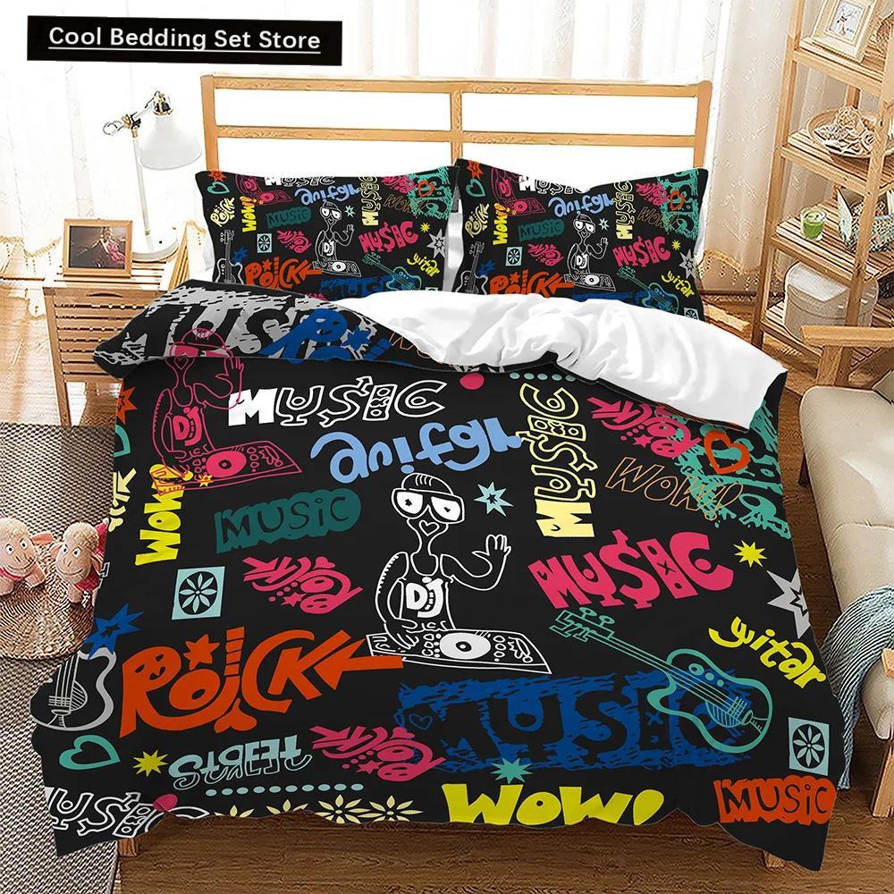 Bedding Set For Baby Kids Child 3D Cartoon Graffiti Crib Duvet Cover Pillowcase 2/3Pcs Polyester Quilt Cover King Queen Full