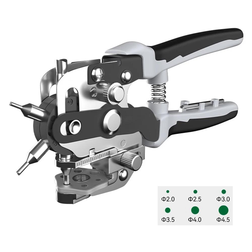 Perforatore per pelle Strumenti per pelle Perforatore multifunzione per cinture Strumento domestico per forare Perforatore portatile per fori di cintura Strumento per artigianato