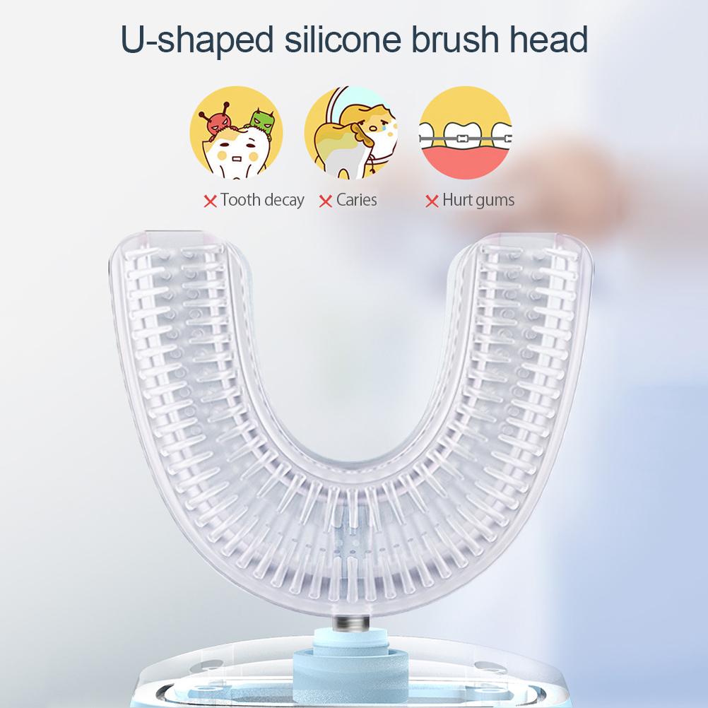 Kids Toothbrush Electric U Shaped Ultrasonic Toothbrush with Cartoon Modeling Design for Kids Xmas Birthday Gift