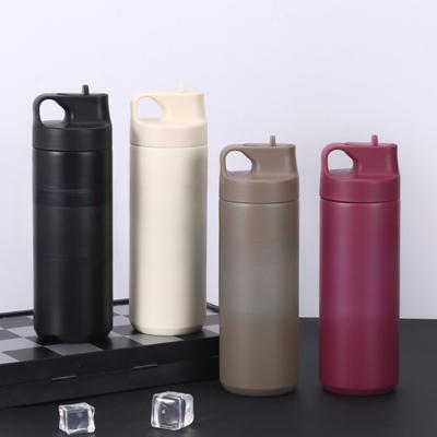 Sportkessel Outdoor Bergsteiger Topf Großvolumige Fitness Tasse Kunststoffgesprühte Edelstahl Thermos Reise Wasserflasche