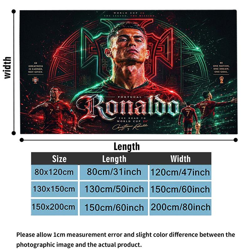 CR7 Print Flannel Blanket High Quality Warm Comfortable Cover for All Seasons Perfect for Gifts Home Decor