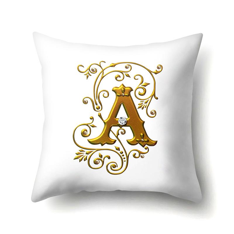 Polyester Pillow Case Car Decoration Home 26 English Letters Printed Car Waist Cushion Pillow Case