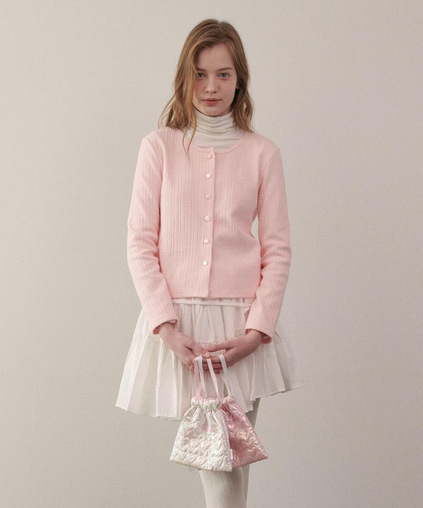 Luluchou Twist Cardigan - Romantic Pink