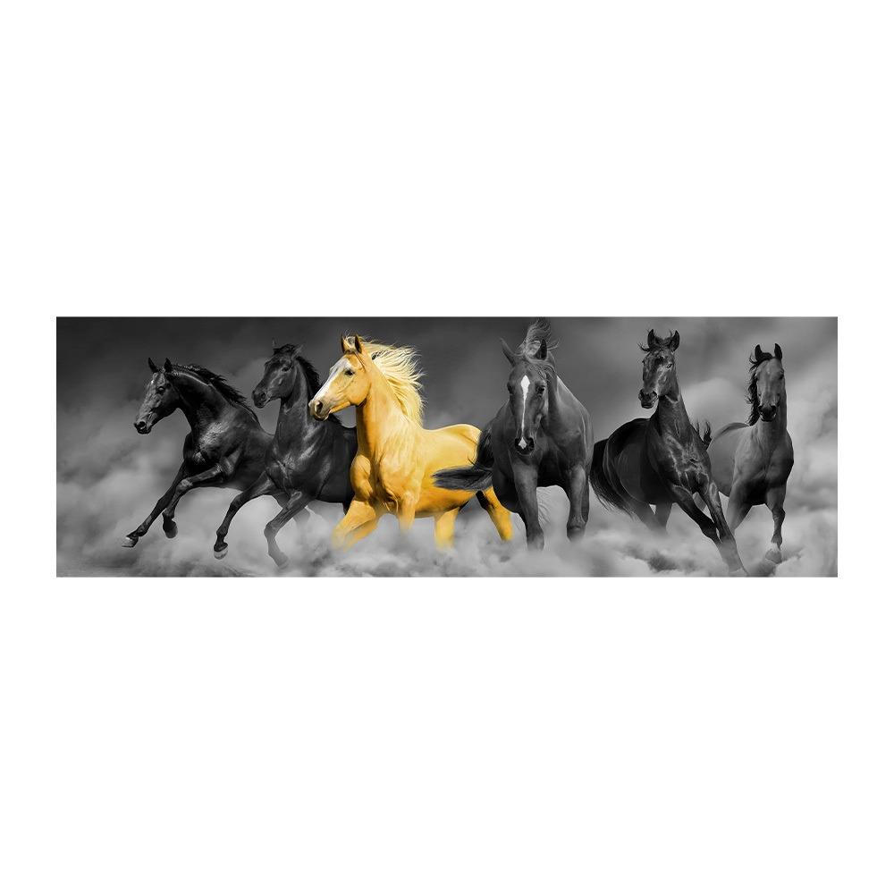

Современная мода настенное искусство большой размер золотая лошадь животное HD холст масляная живопись постеры и принты для дома спальня гостиная декор 50x150cm