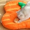 Cat Bed Pad Orange Small Dog Floor Blanket Washable Sleeping Beds For Indoor Relaxation Apartment Living Room Kitchen Home Daily