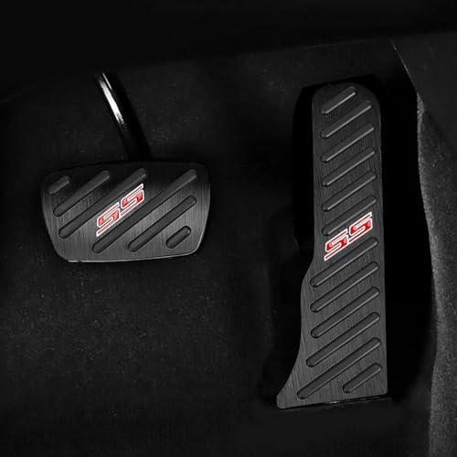 KOKATO Aluminum Brake Pedal Covers for Chevrolet Camaro 2017-2024, Tool-Free Installation with Dedicated Logo, Easy Interior Customization Accessory,