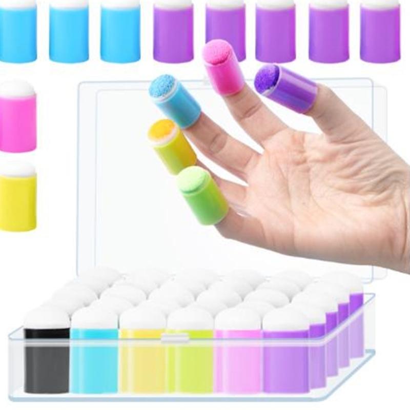 10PCS Washable Children Finger Painting Sponge Toddler Art Painting Tool for Kid Early Learning and Art Craft Project