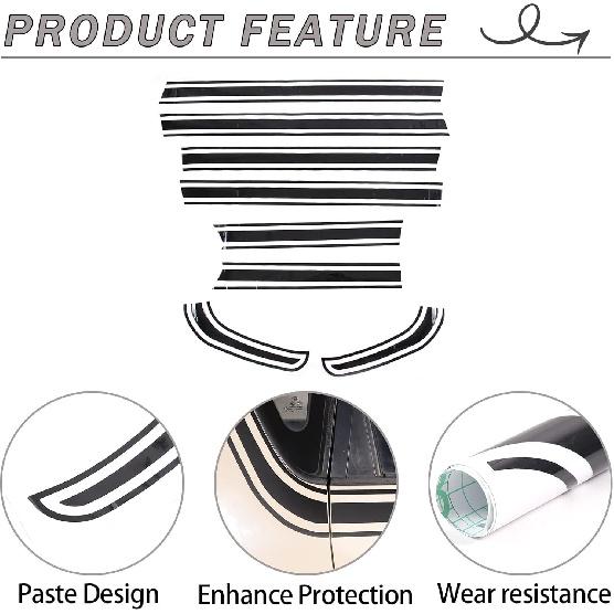 Car Body Side Stripe Decal Compatible with Kia Soul 2010-2013 Car Body Door Side Stripe Graphic Vinyl Decals Car Waistline Decal Long Stripes Sticker