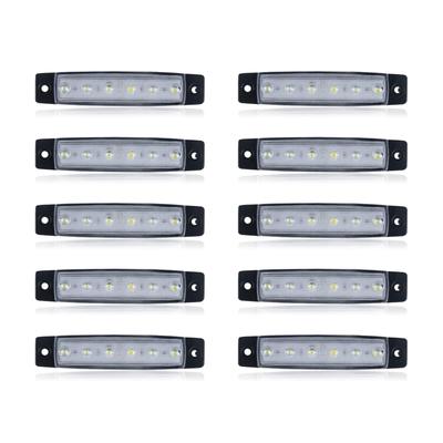Archnote Side Markers, LED 24V, 6 Row Marker Lamp, Track Down Light, Lamp, Lighting, Set of 10, White, White